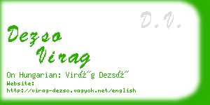 dezso virag business card